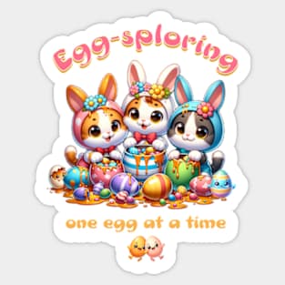 Hoppy Easter Bunny Cats II Sticker